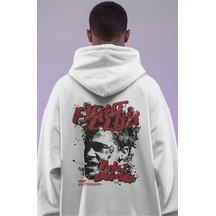Sevbano Tasarım Fight Club Tyler Durden Film Sırt Baskılı Unisex Oversize beyaz