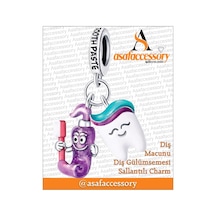 Diş Macunu Diş Gülümsemesi Sallantılı Charm Asafaccessory Beyaz