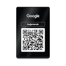 Meo 10'lu Paket - Google Yorum Paneli - Qr Kodlu Düz Pleksi Masaüstü Panel Siyah