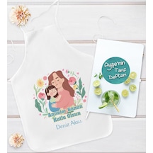Bk Gift Kişiye Özel Anneler Günü Tasarımlı Mutfak Önlüğü Ve Yemek Tarif Defteri Hediye Seti-4, Anneye Hediye, Anneler Günü Hediyeleri