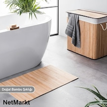 Lüks Bambu Banyo Paspası & Mutfak Matı Kaydırmaz Tabanlı, Suya Dayanıklı Çamaşır Makine Diğer