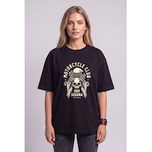Black Nova Oversize Baskılı Unisex %100 Pamuk T-shirt Sedona Siyah