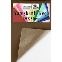 Yapışkanlı Keçe 35x50 Cm 1 Adet 2.0 Mm Kendinden Yapışkanlı Renkli Hobi Keçesi Elişi Keçe Kumaşı Anasınıfı Kreş Etkinlik Kahverengi