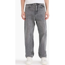 Defacto Baggy Fıt Jean Yıkamalı Pantolon B3925AX23AU Gri