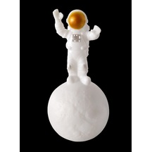 Astronot Şekilli Gece Ve Masa Lambası Beyaz