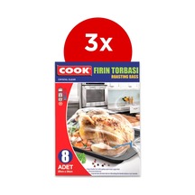 Cook Fırın Torbası 8'li Standart Boy 25x38 CM 3'lü Paket