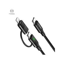 Ca-7120 2&apos Si 1 Arada 60w Usb-c - Lıghtnıng+type-c Veri Kablosu Led&apos Li 1,2m