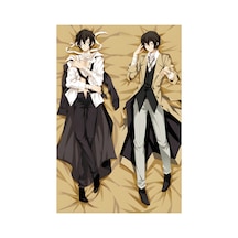 Owl Bag Dazai Osamu Desenli Cift Yön Baskılı Sarılma Yastığı Kılıfı Çok Renkli