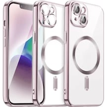 Newface Apple Uyumlu iPad iPhone 15 Kılıf Kross Magneticsafe Kapak - Rose Pembe