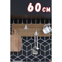 Geyik 12 Kancalı Mutfak Askısı 3'lü Set 56,4x19 Cm - Şık Tasarım, Çok Amaçlı Düzenleyici Ve Yer Tasarrufu Çok Renkli