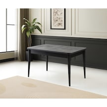 Ortadan Açılır Büyüyen Yemek Masası Gümüş Gri 90x160cm Gri