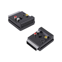 Scart Dişi Scart Erkek 3Rca Çevirici Adaptör Swıchlı In Out
