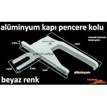 Alüminyum Pencere Kapı Kolu Kancalı Beyaz Eski Tip
