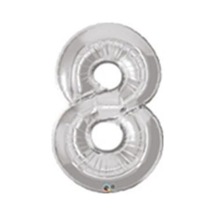 8 Folyo Balon Metalik Gri