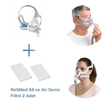 ResMed AirFit F20 Tam Yüz CPAP Maskesi M + ResMed S9 ve AirSerisi Filtre 2’li
