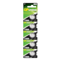Gp Batteries Cr2025 2025 Boy Lityum Düğme Pil, 3 Volt, 5&apos Li Kart, Gri