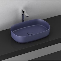 Isvea Infinity Tezgah Üstü Lavabo 55 CM Isvea Mavisi E x tra Dekorsuz Deliks 10Nf65055