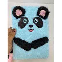 Peluş Çizgili Sevimli Panda Tasarımlı  Defter