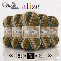 Superlana Maxi Batik 5 Li Paket Yeni Renk - 4684-kazak Hırka Ve Atkı İçin Kalın Örgü İpliği