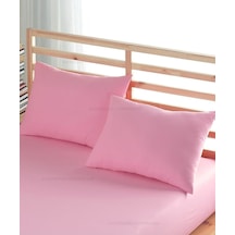 2 Adet Açık Pembe Pamuklu Fermuarlı 50x70 Cm Yastık Kılıfı Açık Pembe