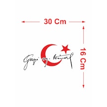 Türk Bayrağı Atatürk Mustafa Kemal Gazi Mustafa Kemal Atatürk İmza Araba Oto Motosiklet Karavan Sticker 00006 30x16 Cm