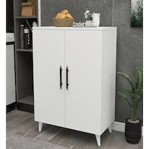 Reyo Home Enda 3 Raflı 2 Kapaklı Çok Amaçlı Dolap Beyaz