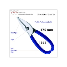 Weber 1365 Kuyumcu Makası Kalın Tip Düz Ağız-175  Mm