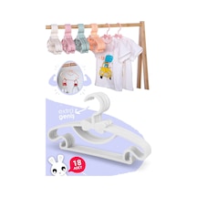 Morpanya Sweet 18 Adet Beyaz Bebek Elbise Askısı 30 Cm Fiyonklu Kelebek Bebek Çocuk Kıyafet Askısı Çok Renkli