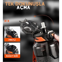 Tkk 1500ml Pipetli/pipetsiz Kullanıma Uygun Taşıma Askılı Sports Tritan Su Matarası Pembe Diğer