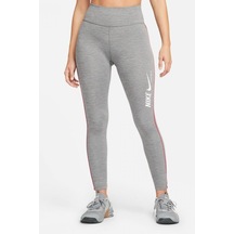 Nike One Dri Fit Training Printed Grey Leggings Toparlayıcı 2 Iç Cepli Gri Tayt Gri