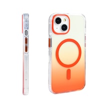 Zore İphone 13 Kılıf M-safe Şarj Özellikli Transparan Renk Geçişli Nvth Toros Kapak - Mavi