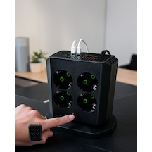 8 Prizli Dikey Priz 4 Usb Type-c Hızlı Şarjlı Uczza105priz-4 Diğer