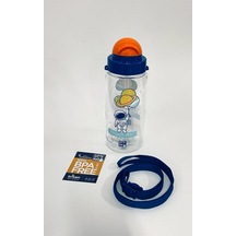 Gıpta Blue - Me Tritan Desenli Pipetli Matara 500 Cc Lacivert