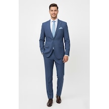 Presto Erkek Yelekli Slim Battal Takım Elbise 6 Drop Lacivert 792-250 Lacivert