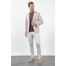İmza Beyaz-kiremit Mono Yaka Örme 6 Drop Slim Fit Ceket 1002260153 Beyaz - Kiremit