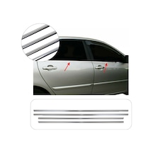Toyota Corolla Uyumlu 2002-2007 Krom Cam Çıtası 4 Parça Paslanmaz  Çelik