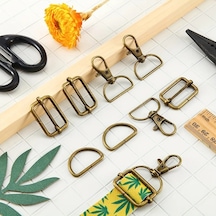 Fochsia 56 Parça Çanta Aparatı Seti 14 Antik Bronz Anahtarlık 21 D Halkası 21 Sürgülü Kulp