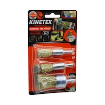 Kinetex Ktx-3390 Saçaklı Tel Fırça 12mm 16mm 25mm 3 Adet Set Matkapa Takılabilir - 10'li Paket