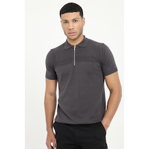 Dufy Erkek Slim Fit Polo Yaka Antrasit Triko-18943