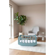 Arion Kids Beşik-%100 Mdf Kalitesi Lake Boyalı Sallanabilir Mavi Genel