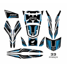 Honda Pcx 2021-2024 Uyumlu 33 Parça Deeb Tank Pad Set Mavi
