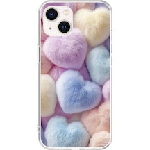Apple Uyumlu iPhone 15 Plus Şeffaf Kılıf Peluş Tasarımlı