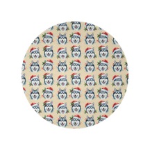Husky Desenli Yuvarlak Polar Battaniye, Yumuşak & Hafif, 47 İnç-a4 Husky Santa Hat