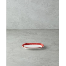 Larry Porselen Kayık Tabak 19 Cm Kırmızı Açık