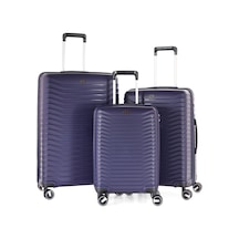Ultra Dayanıklı 3'lü Set Valiz & Bavul Lacivert-1390 Lacivert