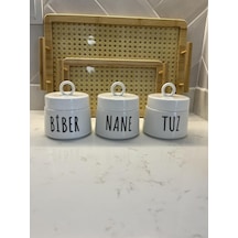Porselen Baharatlık Kavanoz Takımı, 3 Parça, 400 Ml Çok Renkli