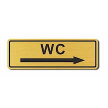 Wc Sağ Yön Kapı Duvar Uyarı - Yönlendirme Levhası Altın Tabela (540572204)