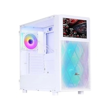 Powerboost PB-P4367BW 3 RGB Fanlı LCD Ekranlı Mid-Tower Oyuncu Bilgisayar Kasası Beyaz