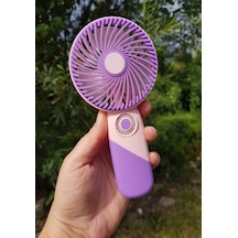 Usb Şarjlı Mini El Fanı Taşınabilir Vantilatör 3 Kademeli Sessiz Fan Telefon Tutuculu Mor