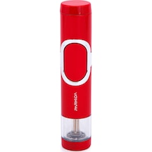Tek Torch Pürmüz Kırmızı-gümüş Metal Puro Çakmağı - Tr7229